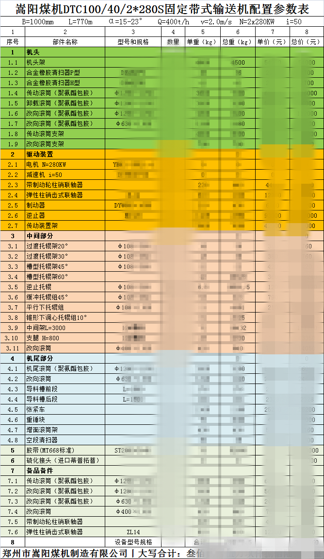 DTC100皮带机报价表